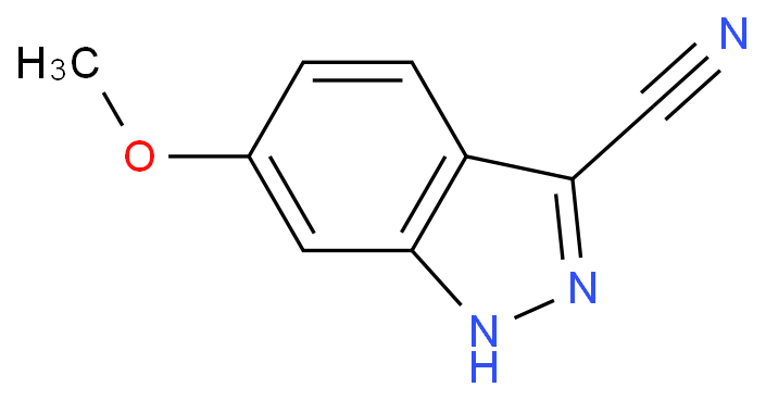 3-氰基-6-甲氧基-1H-吲唑化学结构式