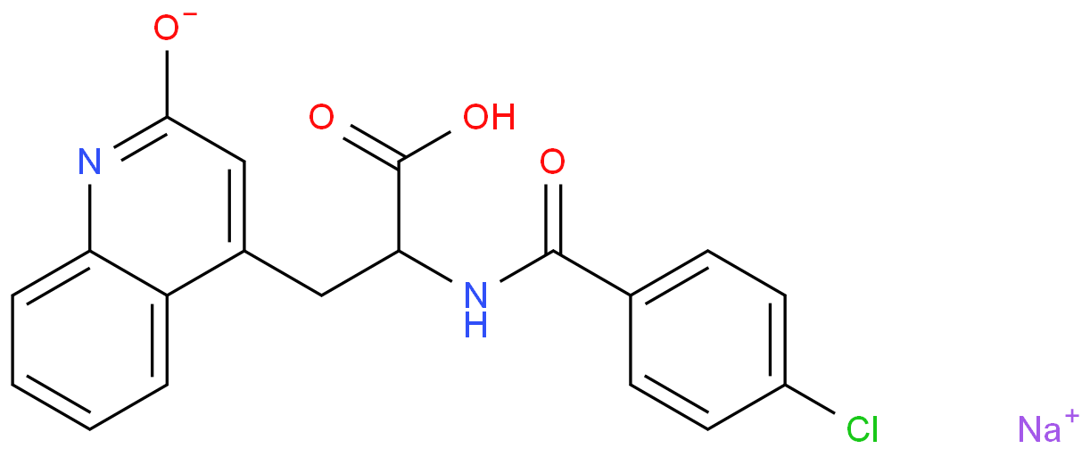 sodium,2-[(4-chlorobenzoyl)amino]-3-(2-oxo-1H-quinolin-4-yl)propanoate