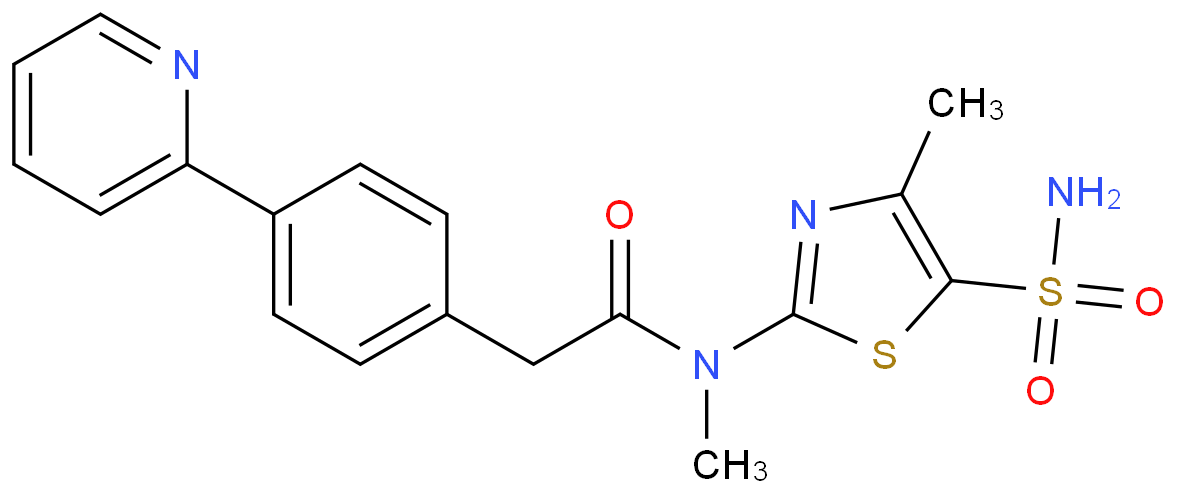N-methyl-N-(4-methyl-5-sulfamoyl-1,3-thiazol-2-yl)-2-(4-pyridin-2-ylphenyl)acetamide