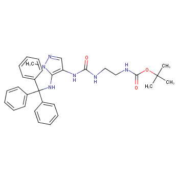 2-Methyl-2-propanyl [2-({[1-methyl-5-(tritylamino)-1H-pyrazol-4-y l]carbamoyl}amino)ethyl]carbamate