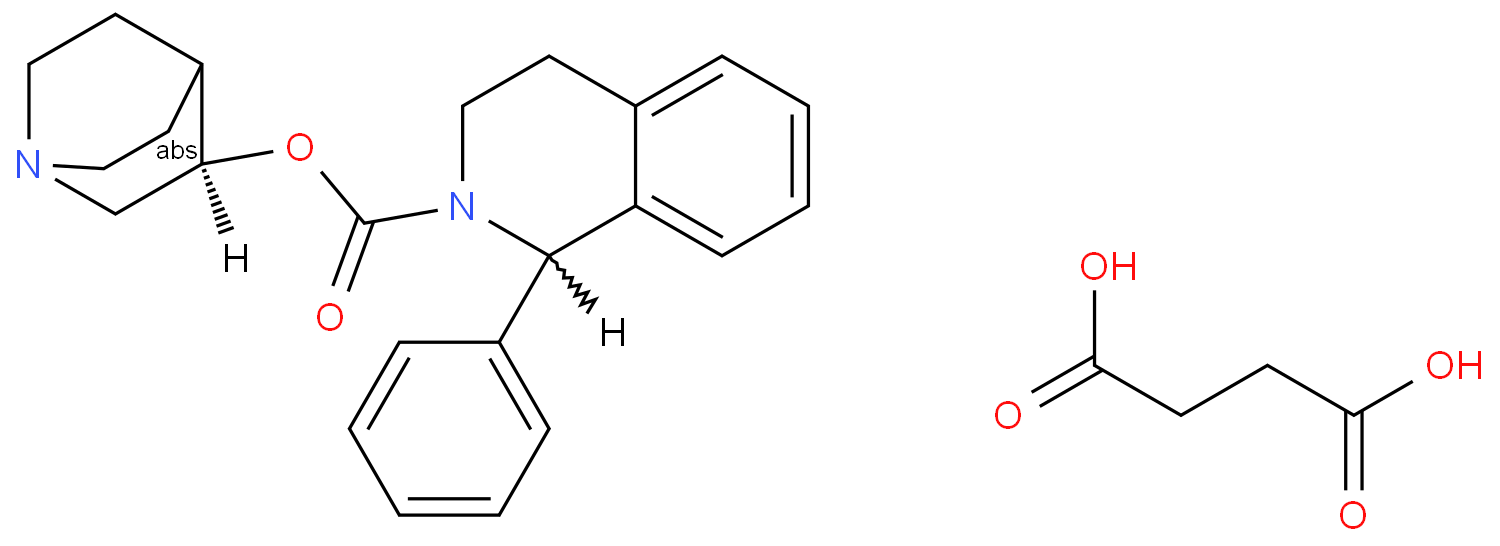 (3R)-1-azabicyclo[2.2.2]oct-3-yl (1R)-3,4-dihydro-1-phenyl-2(1H)-isoquinoline carboxylate succinate