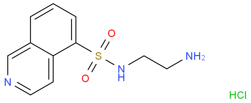 N-(2-氨乙基)-5-异喹啉磺酰胺盐酸盐化学结构式