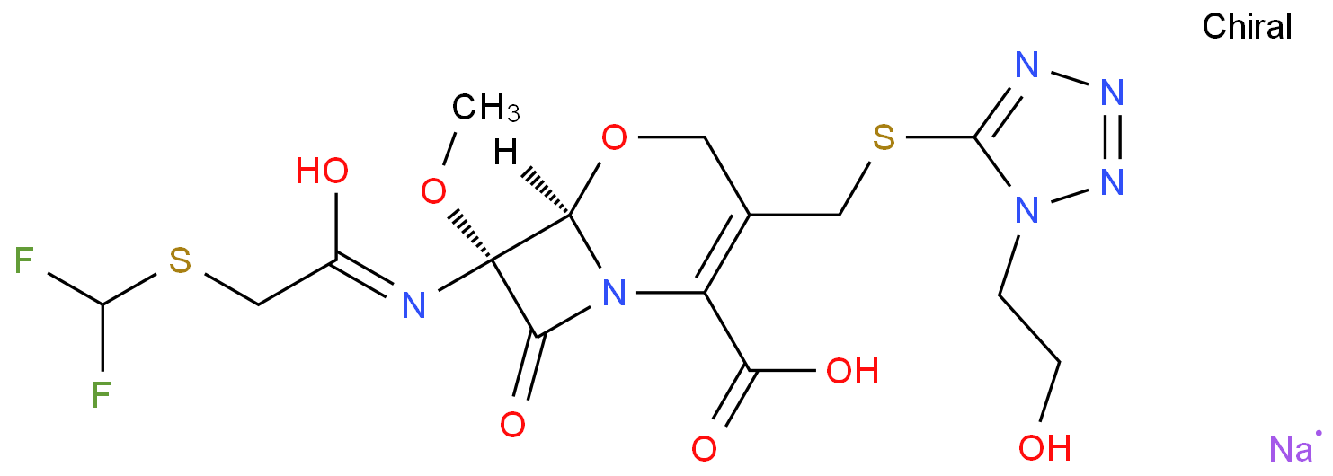 (6R,7R)-7-[[2-(difluoromethylsulfanyl)acetyl]amino]-3-[[1-(2-hydroxyethyl)tetrazol-5-yl]sulfanylmethyl]-7-methoxy-8-oxo-5-oxa-1-azabicyclo[4.2.0]oct-2-ene-2-carboxylic acid;sodium