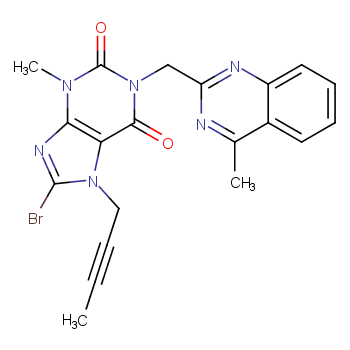 8-溴-7-(2-丁炔-1-基)-3,7-二氢-3-甲基-1-[(4-甲基-2-喹唑
啉基)甲基]-1H-嘌呤-2,6-二酮