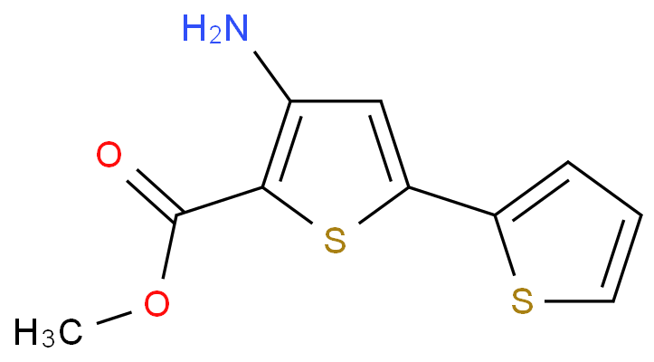 3-氨基-5-苯基-2-噻吩羧酸甲酯化学结构式