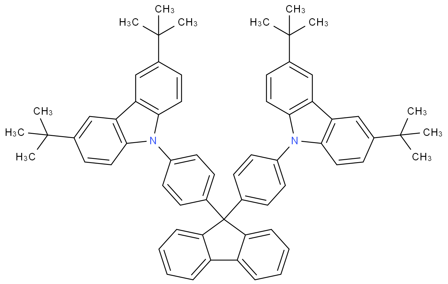 9,9-二-4,4’- (3,6-二叔丁基咔唑基)-苯基芴