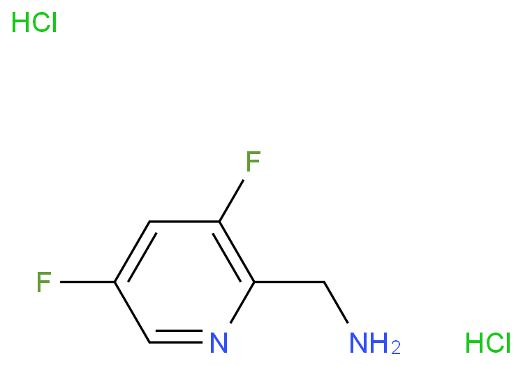 2-(氨基甲基)-3,5-二氟吡啶二盐酸盐化学结构式