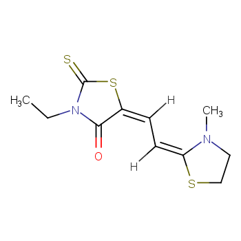 3-ethyl-5-[(3-methylthiazolidin-2-ylidene)ethylidene]rhodanine
