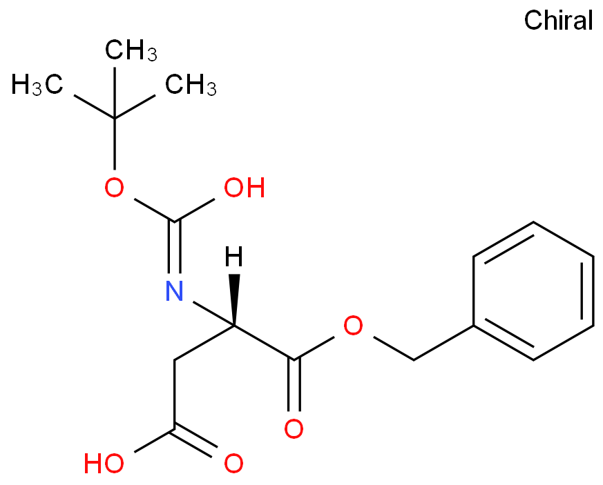 Boc-L-天冬氨酸 1-苄酯化学结构式