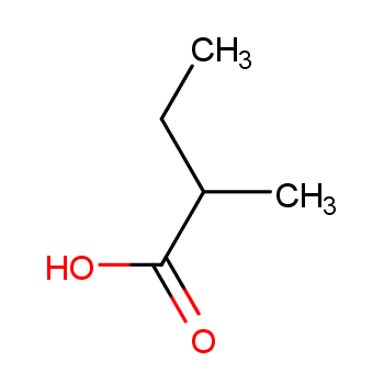 2-Methyl butyric acid; 116-53-0 structural formula