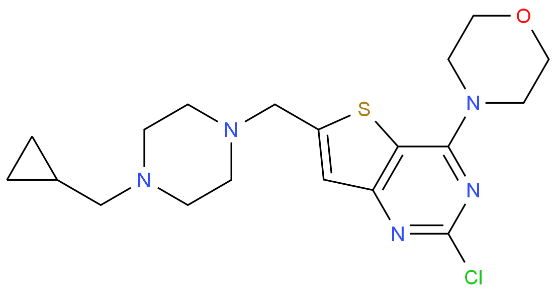 2-chloro-6-(4-cyclopropylmethyl-piperazin-1-ylmethyl)-4-morpholin-4-yl-thieno[3,2-d]pyrimidine