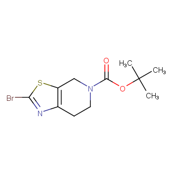 2-溴-6,7-二氢噻唑并[5,4-c]吡啶-5(4H)-羧酸叔丁酯化学结构式