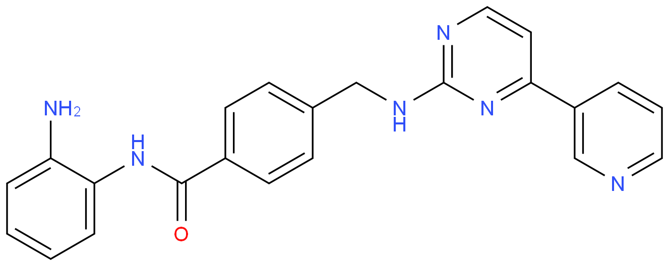 N-(2-氨基苯基)-4-([[4-(吡啶-3-基)嘧啶-2-基]氨基]甲基)苯甲酰胺化学结构式