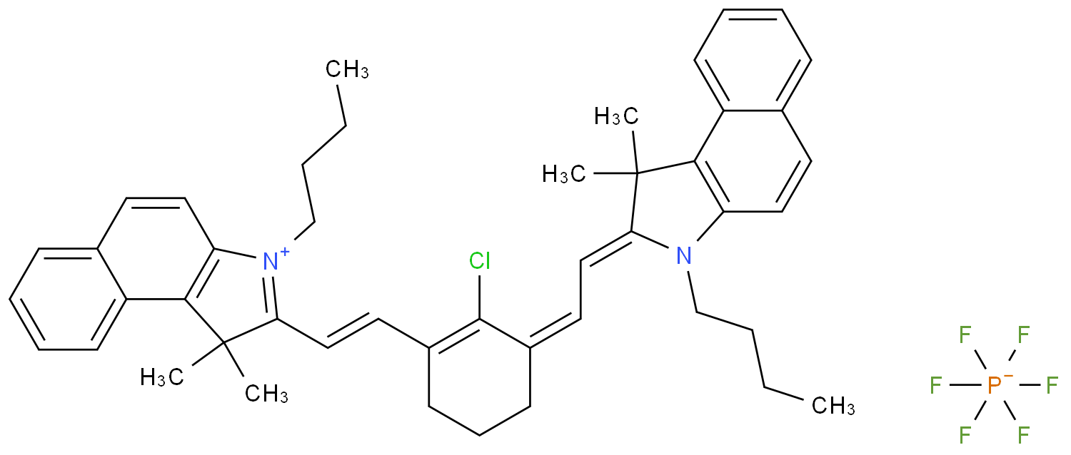 3-Butyl-2-(2-[3-[2-(3-butyl-1,1-dimethyl-1,3-dihydrobenzo[e]indol-2-ylidene)ethylidene]-2-chloro-cyclohex-1-enyl]vinyl)-1,1-dimethyl-1H-benzo[e]indolium hexafluorophosphate