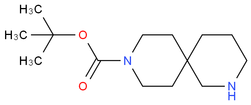 2,9-二氮杂螺[5.5]十一烷-2-甲酸叔丁酯化学结构式