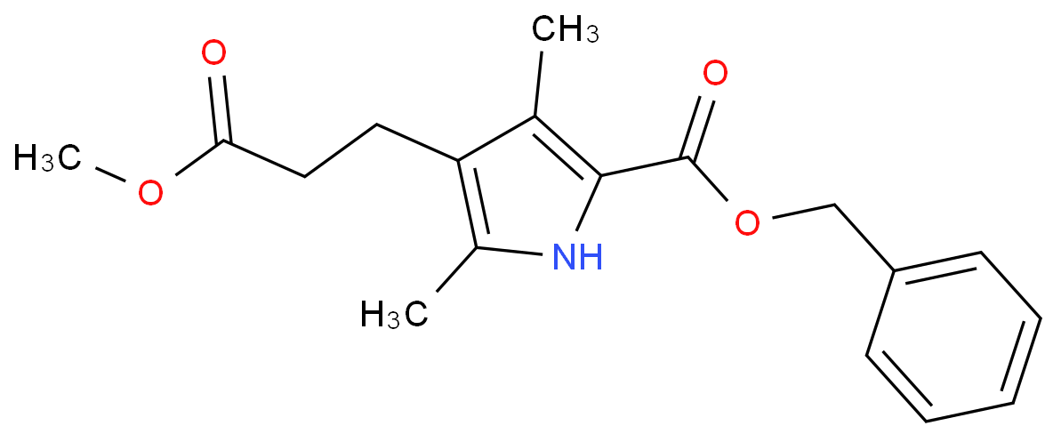 METHYL 5-(BENZYLOXYCARBONYL)-2,4-DIMETHYL-3-PYRROLEPROPIONATE structure