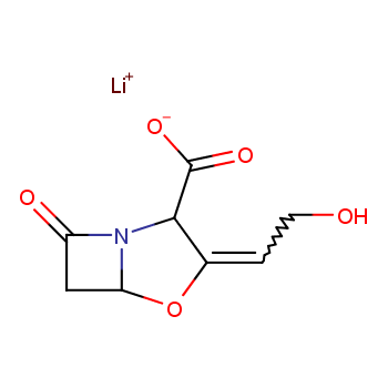 Lithium (2R-(2alpha,3(Z),5alpha))-3-(2-hydroxyethylidene)-4-oxa-7-oxo-1-azabicyclo(3.2.0)heptane-2-carboxylate  