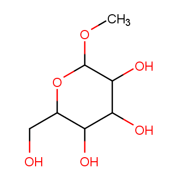 甲基α-D-吡喃葡萄糖苷化学结构式