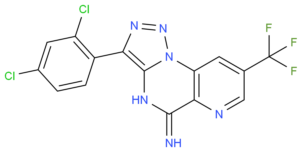 5-(2,4-dichlorophenyl)-12-(trifluoromethyl)-2,3,4,7,10-pentaazatricyclo[7.4.0.0^{2,6}]trideca-1(9),3,5,7,10,12-hexaen-8-amine