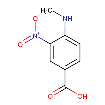 4-甲氨基-3-硝基苯甲酸化学结构式