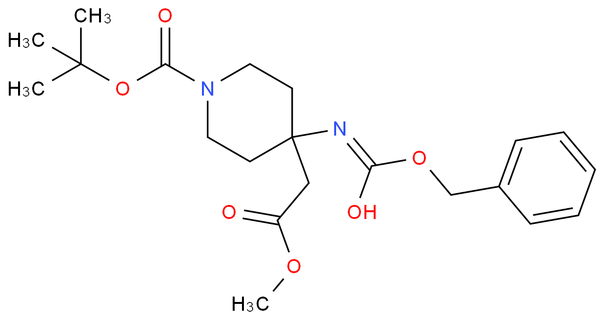 2-[1-BOC-4-(CBZ-氨基)-4-哌啶基]乙酸甲酯 CAS号:1447606-52-1科研及生产专用 高校及研究所支持货到付款