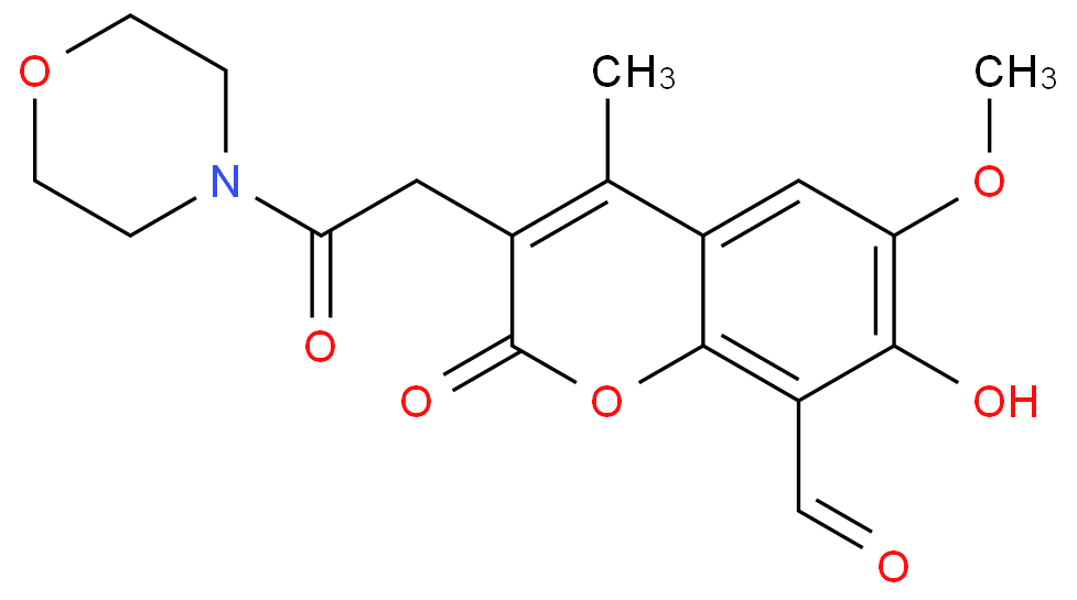 7-羟基-6-甲氧基-4-甲基-3-(2-吗啉-2-氧乙基)-2-氧代-2H-苯并吡喃-8-醛/1338934-59-0