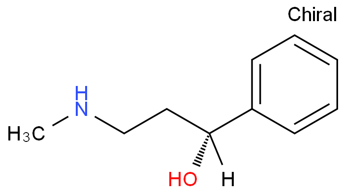 (R)-3-(甲基氨基)-1-苯基-1-丙醇化学结构式