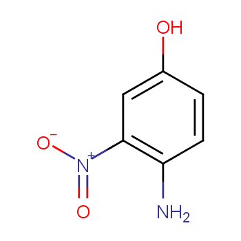 3-硝基-4-氨基苯酚化学结构式