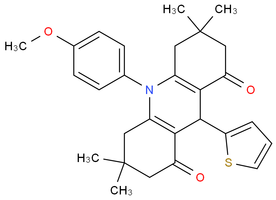 10-(4-methoxyphenyl)-3,3,6,6-tetramethyl-9-thiophen-2-yl-4,5,7,9-tetrahydro-2H-acridine-1,8-dione