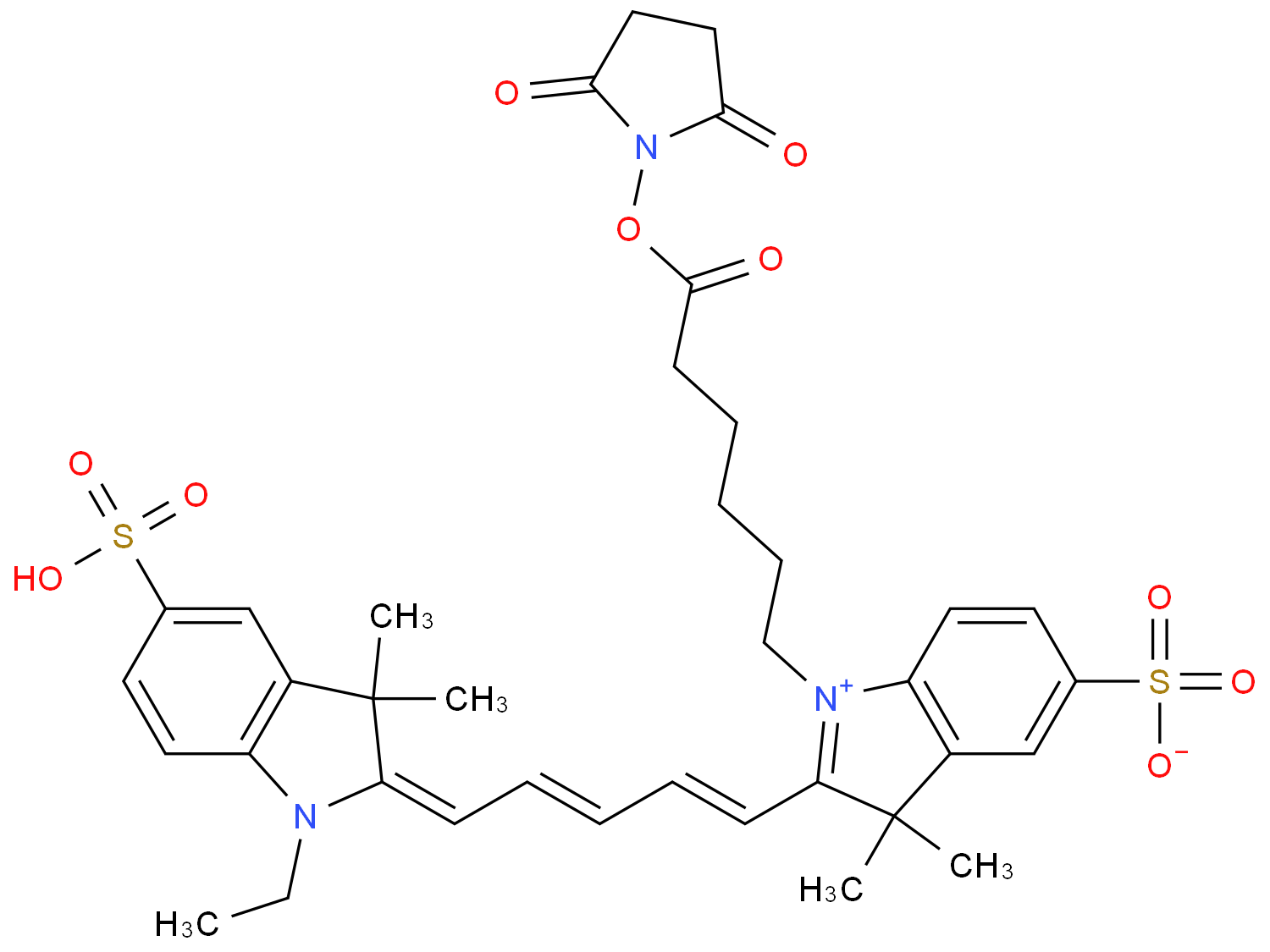 CY5-NHS酯化学结构式