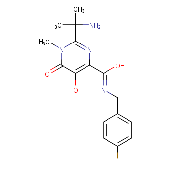 2-(2-aminopropan-2-yl)-N-[(4-fluorophenyl)methyl]-5-hydroxy-1-methyl-6-oxopyrimidine-4-carboxamide