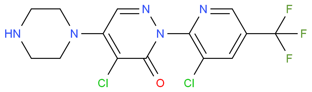 4-CHLORO-2-[3-CHLORO-5-(TRIFLUOROMETHYL)-2-PYRIDINYL]-5-PIPERAZINO-3(2H)-PYRIDAZINONE