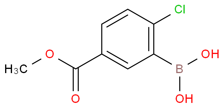 3-硼-4-氯苯甲酸甲酯化学结构式