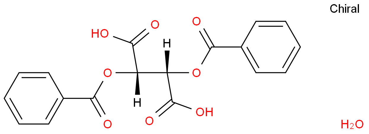(+)-Dibenzoyl-D-tartaric acid monohydrate structure