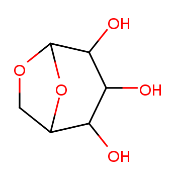 1,6-脱水-β-D-葡萄糖化学结构式