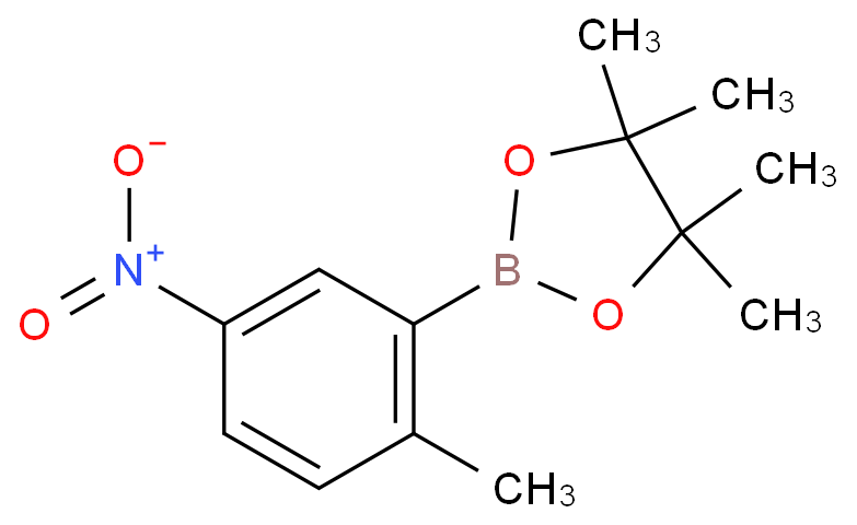 2-甲基-5-硝基苯硼酸频哪醇酯化学结构式
