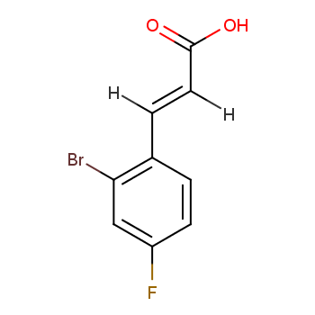 2-溴4-氟肉桂酸化学结构式