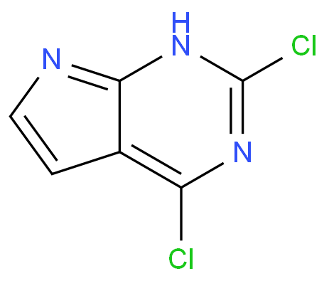 2,4-二氯-7H-吡咯并[2,3-d]嘧啶化学结构式