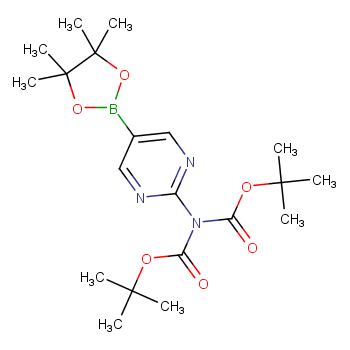 2-(N,N-二BOC-氨)嘧啶-5-硼酸,频哪醇酯，CAS号：1190423-36-9 现货供应，可按需分装，欢迎询价