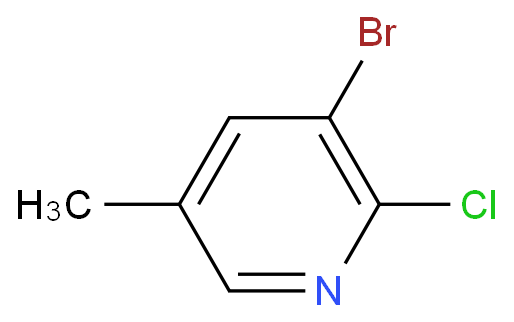 2-氯-3-溴-5-甲基吡啶化学结构式