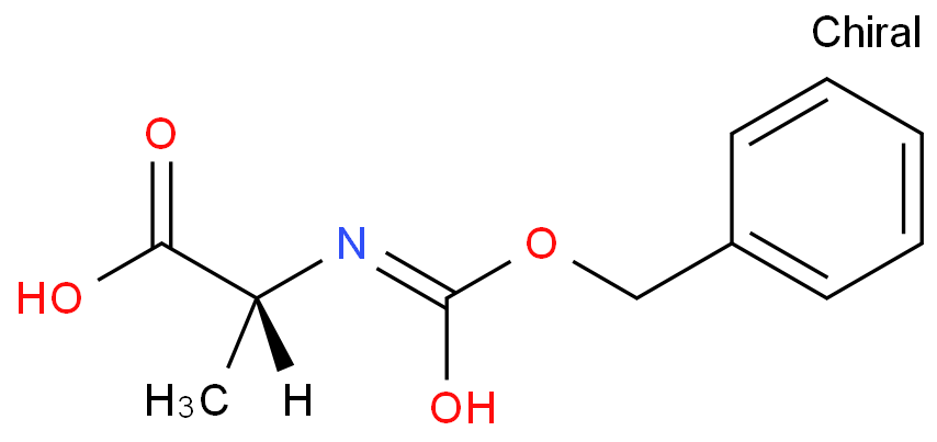 N-苄氧羰基-D-丙氨酸化学结构式