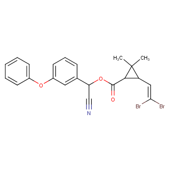 Cyclopropanecarboxylicacid, 3-(2,2-dibromoethenyl)-2,2-dimethyl-, cyano(3-phenoxyphenyl)methyl ester  