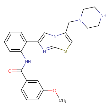 3-methoxy-N-(2-(3-(piperazin-1-ylmethyl)imidazo[2,1-b]thiazol-6-yl)phenyl)benzamide