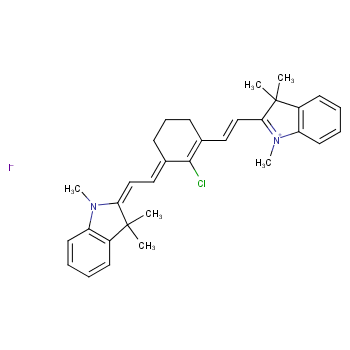 2-[2-[2-CHLORO-3-[(1,3-DIHYDRO-1,3,3-TRIMETHYL-2 H-INDOL-2-YLIDENE) ETHYLIDENE]-1-CYCLOHEXEN-1-YL]ETHENYL]-1,3,3-TRIMETHYLINDOLIUM IODIDE