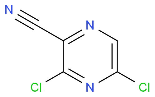 3，5-二氯吡嗪-2-甲腈化学结构式