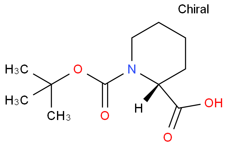 (R)-(+)-N-Boc-2-哌啶甲酸化学结构式
