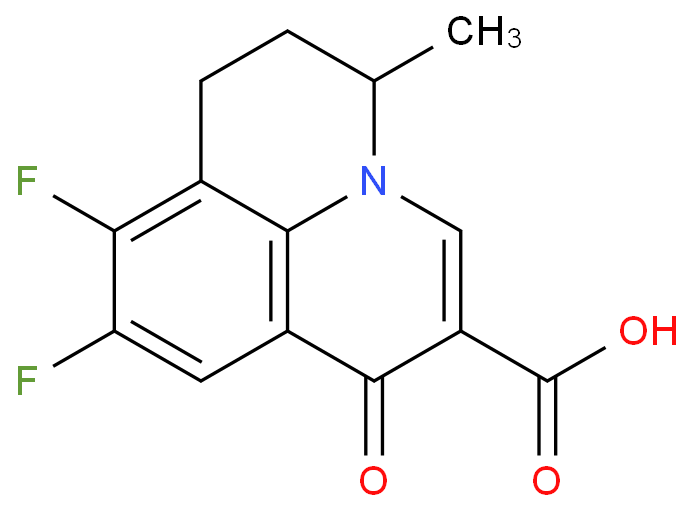 8,9-Difluoro-5-methyl-6,7-dihydro-1-oxo-1H,5H-benzo[ij]quinolizine-2-carboxylic acid structure