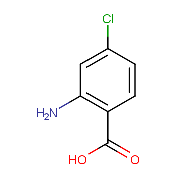 2-氨基-4-氯苯甲酸化学结构式