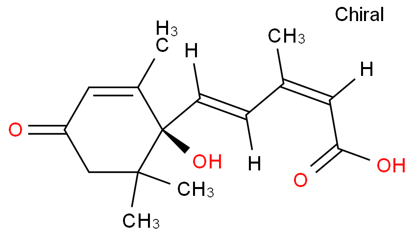 (+)-脱落酸化学结构式