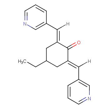 4-乙基-2,6-双(吡啶-3-基亚甲基)环己酮化学结构式